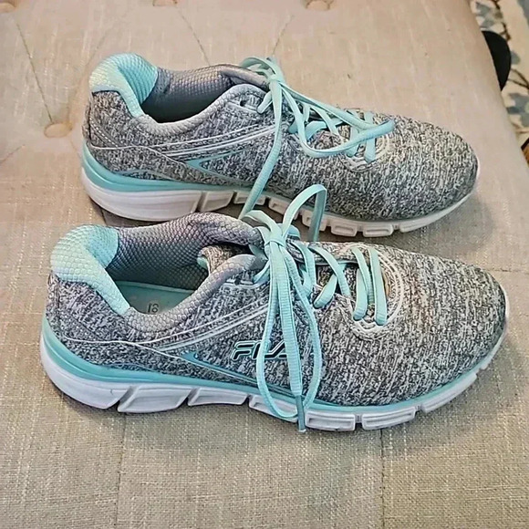Fila Coolmax Gray/Teal Running Shoes Sz 7.5 - Picture 2 of 4